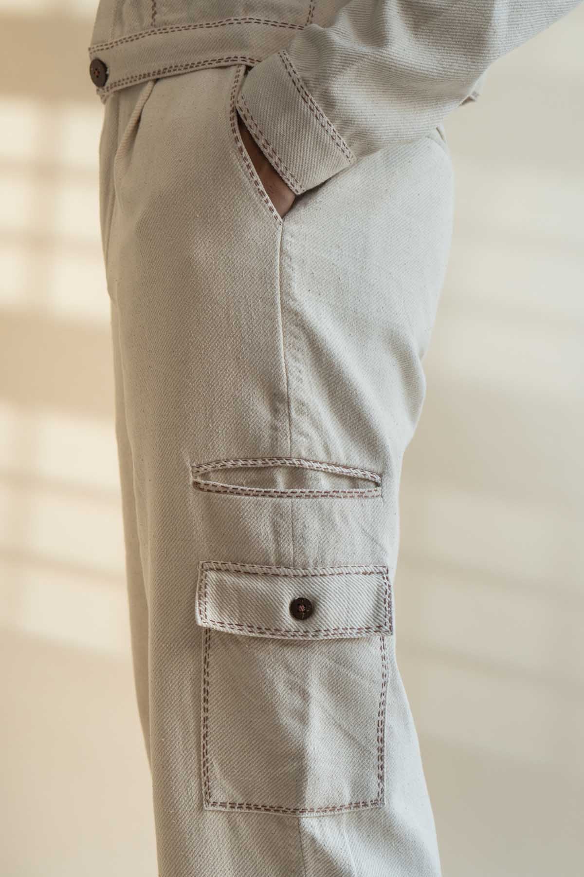 Boy's Regular Fit Cargos|Cotton Denim Pant 6 Pockets for Boys Boy's Solid  Cotton Slim